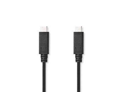 Nedis propojovací kabel USB 3.2 (Gen.2x2) zástrčka USB C - zástrčka USB C, 100W, 8K@30Hz, 20 Gb/s, 1 m (CCGL64750BK10)