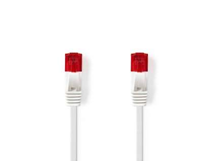 Cat 6 kabel | RJ45 Zástrčka | RJ45 Zástrčka | U/UTP | 0.50 m | Snagless | Plochý | PVC | Bílá | Label