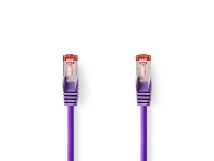 Nedis síťový kabel S/FTP CAT6, zástrčka RJ45 - zástrčka RJ45, 0.5 m, LSZH, fialová (CCGL85221VT05)