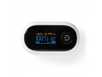 Nedis SmartLife chytrý pulzní oxymetr, OLED displej, perfuzní index, pulzní frekvence, rušení proti pohybu, saturace, sluchový alarm, vysoce přesný senzor (BTHOX10WT)