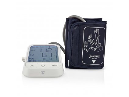 Nedis SmartLife chytrý monitor krevního tlaku, LCD displej, detekce nepravidelného srdečního tepu, detekce manžety, indikace klidu (BTHBP10WT)