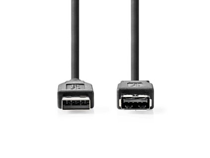 USB kabel | USB 3.2 Gen 1 | USB-A Zástrčka | USB-A Zásuvka | 5 Gbps | Poniklované | 3.00 m | Kulatý | PVC | Černá | Label