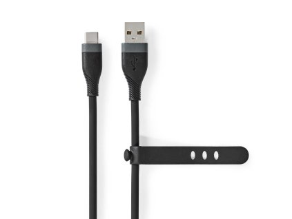 USB kabel | USB 2.0 | USB-A Zástrčka | USB-C™ Zástrčka | 15 W | 480 Mbps | Poniklované | 1.50 m | Kulatý | Silikonový | Černá | Box