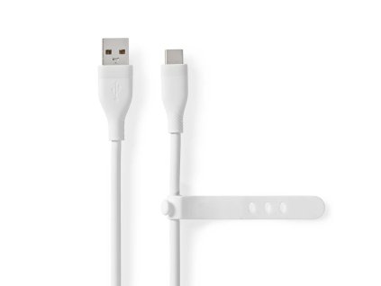 USB kabel | USB 2.0 | USB-A Zástrčka | USB-C™ Zástrčka | 15 W | 480 Mbps | Poniklované | 1.50 m | Kulatý | Silikonový | Bílá | Box