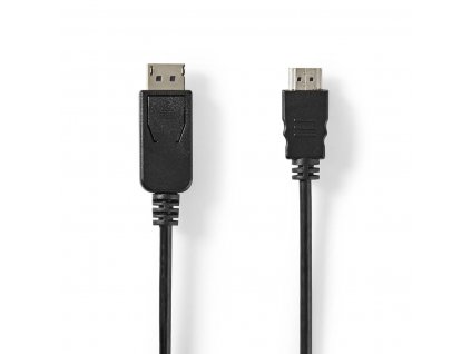 Displayport kabel | DisplayPort Zástrčka | HDMI Zásuvka | Poniklované | 2.00 m | Kulatý | PVC | Černá | Label