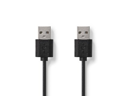 USB kabel | USB 2.0 | USB-A Zástrčka | USB-A Zástrčka | 480 Mbps | Poniklované | 2.00 m | Kulatý | PVC | Černá | Label