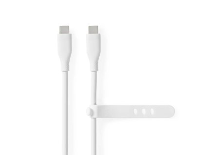 USB kabel | USB 2.0 | USB-C™ Zástrčka | USB-C™ Zástrčka | 60 W | 480 Mbps | Poniklované | 1.50 m | Kulatý | Silikonový | Bílá | Box