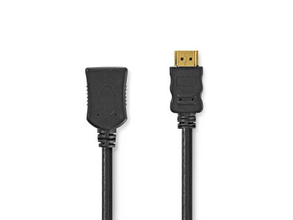 Nedis High Speed HDMI prodlužovací kabel s ethernetem, 4K, 10.2 GB/s, zástrčka HDMI - zástrčka HDMI, 1 m, černá (CVGL34090BK10)