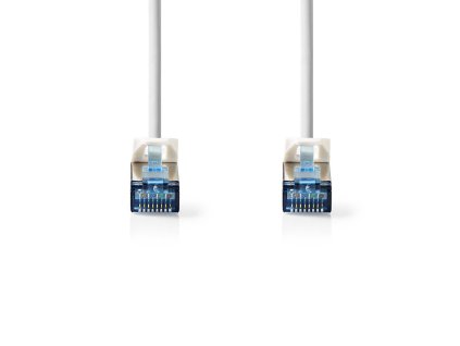 Cat 6a kabel | S / FTP | RJ45 Zástrčka | RJ45 Zástrčka | 2.00 m | Snagless | Kulatý | LSZH | Bílá | Label