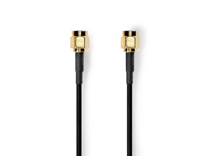Nedis koaxiální WLAN anténní kabel SMA zástrčka – SMA zástrčka 2 m (CSGL02000BK20)