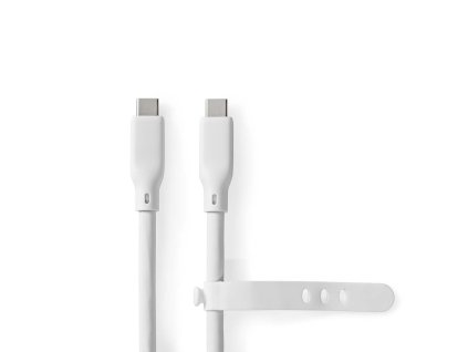 USB kabel | USB 3.2 Gen 1 | USB-C™ Zástrčka | USB-C™ Zástrčka | 60 W | 4K@60Hz | 5 Gbps | Poniklované | 1.50 m | Kulatý | Silikonový | Bílá | Box