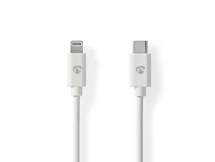 Lightning Kabel | USB 2.0 | Apple Lightning 8pinový | USB-C™ Zástrčka | 480 Mbps | Poniklované | 2.00 m | Kulatý | PVC | Bílá | Label