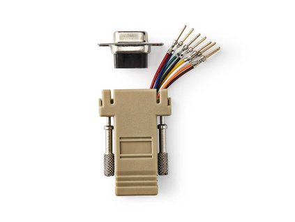 Serial adapter | Adaptér | D-SUB 9 Pinový Zástrčka | RJ45 Zásuvka | Poniklované | Slonová Kost | Box