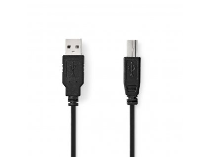 Nedis propojovací kabel USB 2.0 zástrčka USB A - zástrčka USB B, 10 W, 480 Mbps, 0.5 m, černá (CCGL60100BK05)