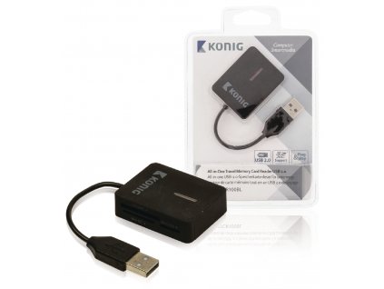 Čtečka paměťových karet multiformátová USB 2.0, König CSU2TCR100BL