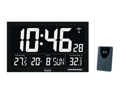 Rádiem řízené nástěnné hodiny 37x23cm s meteostanicí Balance 866498