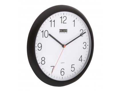 Analogové nástěnné hodiny 25 cm černé, Balance 506195