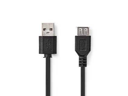 USB kabel | USB 2.0 | USB-A Zástrčka | USB-A Zásuvka | 480 Mbps | Poniklované | 1.00 m | Kulatý | PVC | Černá | Box