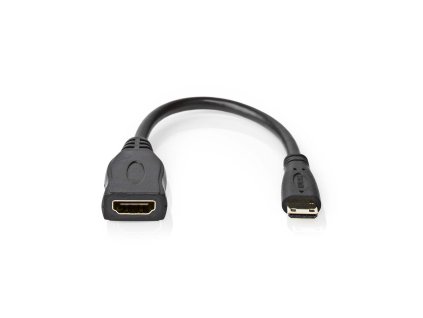 High Speed HDMI™ kabel s Ethernetem | HDMI ™ Mini Connector | Výstup HDMI™ | 4K@30Hz | 10.2 Gbps | 0.20 m | Kulatý | PVC | Černá | Box
