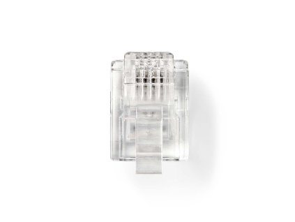 Telecom Connector | Typ konektoru: RJ11 | Přímý | Pokovování: Pozlacené | PVC | Transparentní