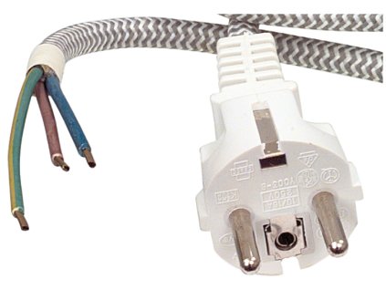 Napájecí flexo kabel s opletením 3 x 0.75 mm 3.00 m W8-90001