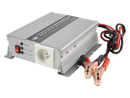 HQ měnič napětí 12 V na 230 V, 600 W, CZ zásuvky, HQ-INV600W/12F
