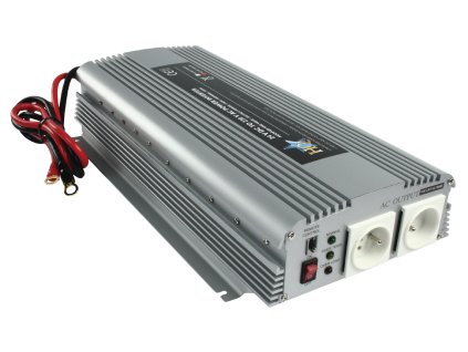 HQ měnič napětí 24 V na 230 V, 1700 W, CZ zásuvky, HQ-INV1700/24F