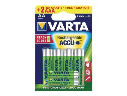 Nabíjecí baterie Varta NiMH 4 x AA + 2x AAA 1.2V 2100mAh - 6ks, VARTA-567R2USO