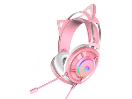 Herní sluchátka Dareu EH469 USB RGB (růžová)