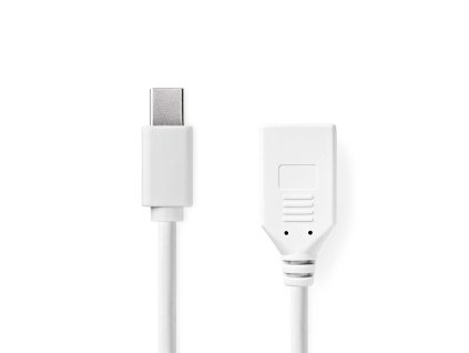 Mini DisplayPort kabel | DisplayPort 1.2 | Mini DisplayPort Zástrčka | DisplayPort Zásuvka | 21.6 Gbps | Poniklované | 0.20 m | Kulatý | PVC | Bílá | Box