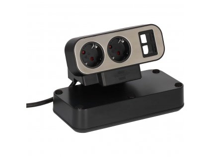 brennenstuhl®estilo Duplexní zásuvka, 2x Keystone moduly, 10x bezpečnostní zásuvky, stříbrná/černá