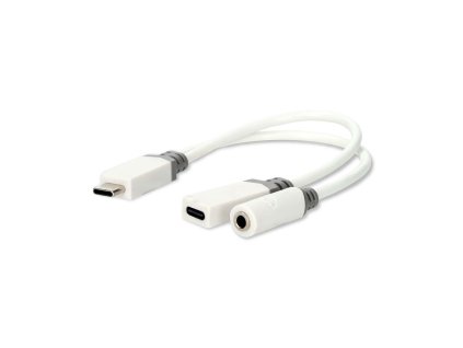 USB-C™ Adaptér | USB 2.0 | USB-C™ Zástrčka | USB-C™ Zásuvka / 3,5 mm Zásuvka | 0.10 m | Kulatý | Pozlacené | PVC | Bílá | Box