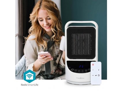 Nedis HTFA22WTW SmartLife WiFi keramický PTC teplovzdušný ventilátor 1500 W, natáčecí, displej