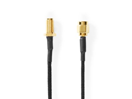 Anténní kabel | SMA zásuvka | SMA zástrčka | Pozlacené | 50 Ohm | 1x Stíněný | 0.50 m | Kulatý | Opletený | Černá | Box