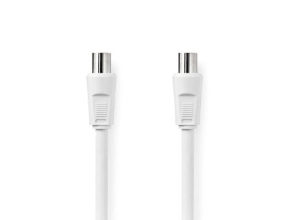 Koaxiální Kabel | IEC (Koax) Zástrčka | IEC (Koax) Zásuvka | Poniklované | 90 dB | 75 Ohm | Dvojité Stínění | 1.50 m | Kulatý | PVC | Bílá | Box