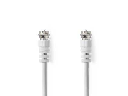 Satelitní a anténní kabel | F Zástrčka | F Zástrčka | Poniklované | 75 Ohm | Dvojité Stínění | 10.0 m | Kulatý | PVC | Bílá | Box