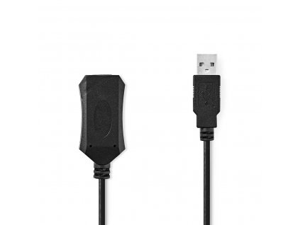 Aktivní kabel USB | USB 2.0 | USB-A Zástrčka | USB-A Zásuvka | 480 Mbps | 5.00 m | Kulatý | Poniklované | PVC | Měď | Label