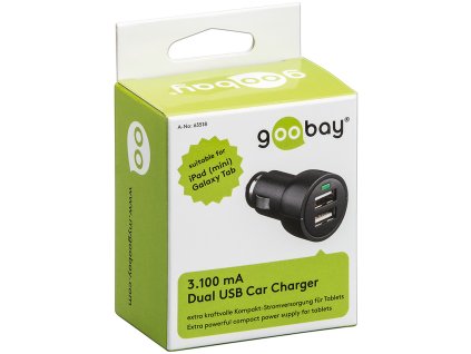 Goobay 63518 nabíječka do zásuvky autozapalovače 12 - 24V pro 2x USB (1x 3100mA nebo 2x 1550mA)