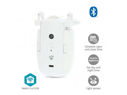 Nedis SmartLife robot pro ovládání závěsů na kolejnici, Bluetooth, baterie 4000 mAh, USB, bílá (BTMC20WT1PC)