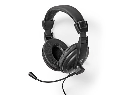 Nedis CHST210BK uzavřená sluchátka s mikrofonem, kabel 1.8 m, černá