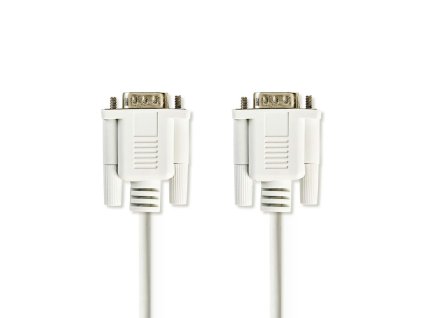 Nedis sériový kabel zástrčka D-Sub 9-pin - zástrčka D-Sub 9-pin, 2 m, slonovinová (CCGL52000IV20)