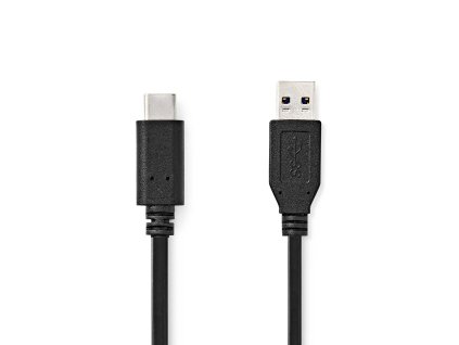 USB kabel | USB 3.2 Gen 2 | USB-A Zástrčka | USB-C™ Zástrčka | 60 W | 10 Gbps | Poniklované | 1.00 m | Kulatý | PVC | Černá | Label