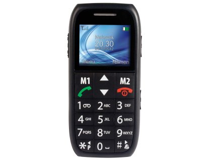 FM-7500 Jednoduchý mobilní telefon pro seniory s tísňovým SOS tlačítkem černý