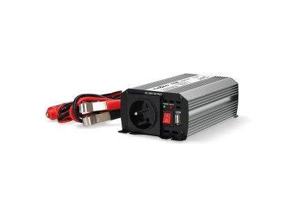 Nedis PIM30012EGY měnič napětí 12 V na 230 V, 300 W, 1x USB výstup, 1 CZ zásuvka