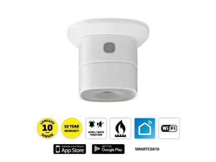 Alecto SMARTCOA10 ZigBee 3.0 chytrý detektor CO, životnost snímače 10 let, EN 50291, napájení z baterie