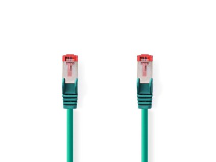 Nedis síťový kabel S/FTP CAT6, zástrčka RJ45 - zástrčka RJ45, 0.5 m, LSZH, zelená (CCGL85221GN05)