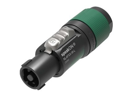4 pole speakON cable connector, screw terminal assembly, chuck type strain relief for cable diameters 10 to 16 mm