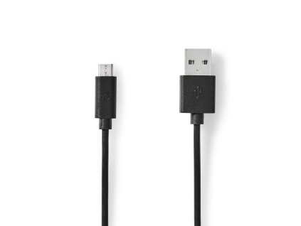 USB kabel | USB 2.0 | USB-A Zástrčka | USB Micro-B Zástrčka | 9 W | 480 Mbps | Poniklované | 5.00 m | Kulatý | PVC | Černá | Label