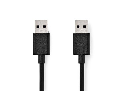 USB kabel | USB 3.2 Gen 1 | USB-A Zástrčka | USB-A Zástrčka | 5 Gbps | Poniklované | 2.00 m | Kulatý | PVC | Černá | Label
