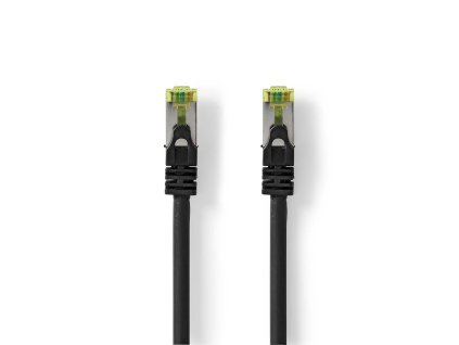 Nedis síťový kabel S/FTP CAT7, zástrčka RJ45 - zástrčka RJ45, 10 m, Snagless, LSZH, černá (CCGL85420BK100)